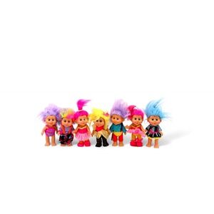 Lot of 7 Vintage Applause Troll Dolls 1992 – 5" Neon Hair Fashion Outfit Trolls